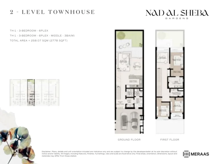 Nad Al Sheba Gardens Phase 4 floor plan 3 BR · 2778 sqft