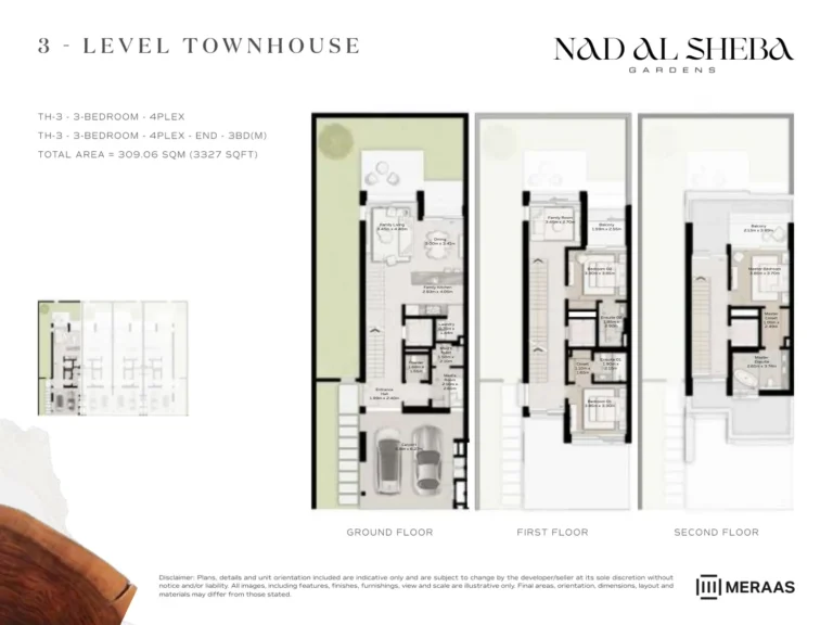 Nad Al Sheba Gardens Phase 4 floor plan 3 BR · 3327 sqft