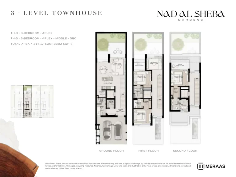 Nad Al Sheba Gardens Phase 4 floor plan 3 BR · 3382 sqft