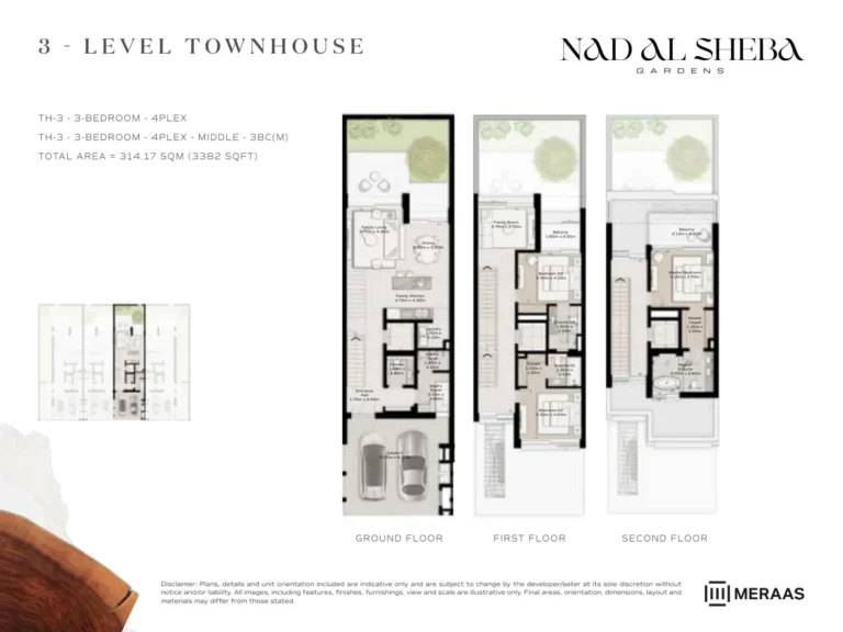 Nad Al Sheba Gardens Phase 4 floor plan 3 BR · 3382 sqft