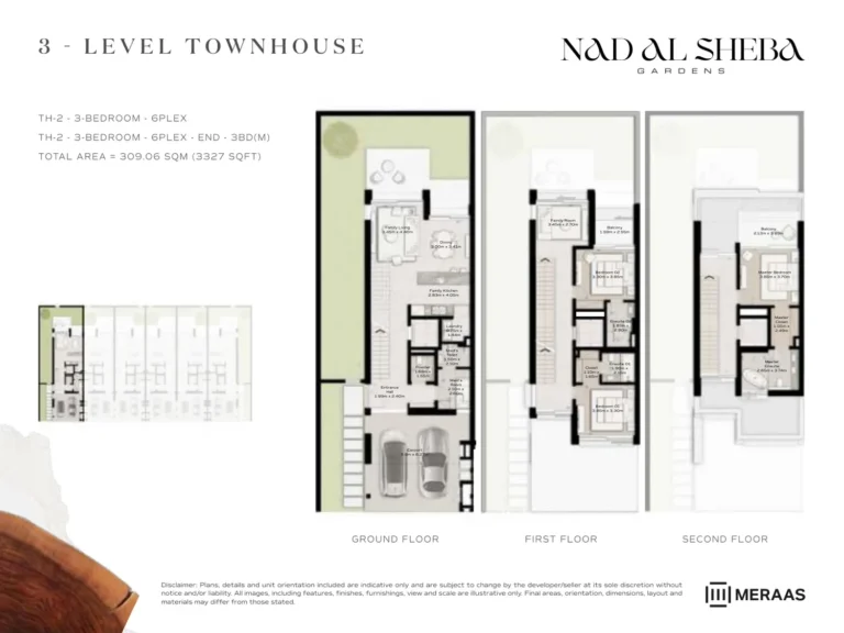 Nad Al Sheba Gardens Phase 4 floor plan 3 BR · 3327 sqft