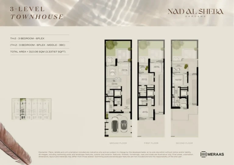Nad Al Sheba Gardens Phase 5 floor plan 3-спальн. · 3337 кв. фут