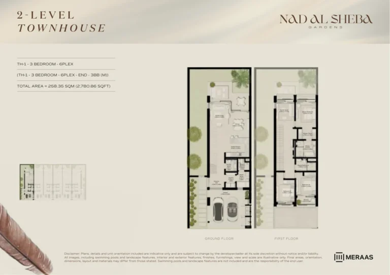 Nad Al Sheba Gardens Phase 6 floor plan 3 BR · 2780 sqft