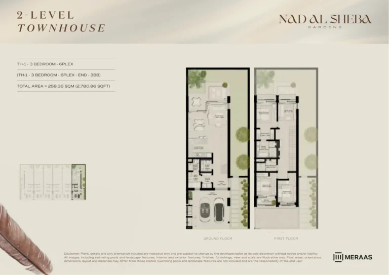 Nad Al Sheba Gardens Phase 6 floor plan 3 BR · 2780 sqft