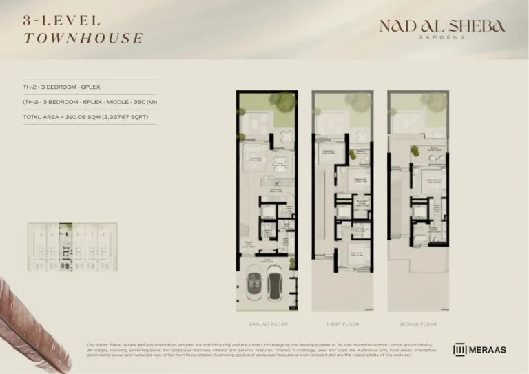 Nad Al Sheba Gardens Phase 6 floor plan 3 BR · 3337 sqft
