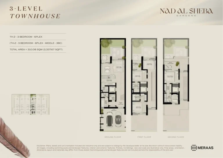 Nad Al Sheba Gardens Phase 6 floor plan 3 BR · 3337 sqft