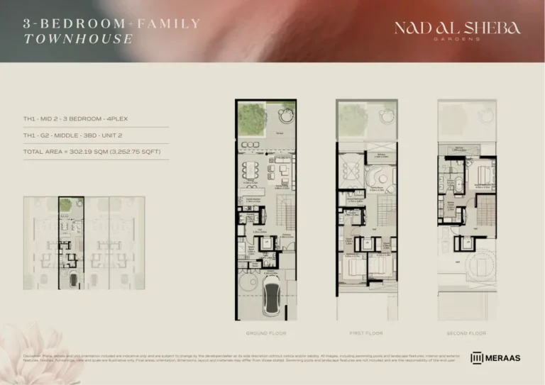 Nad Al Sheba Gardens Phase 7 floor plan 3 BR · 3252 sqft