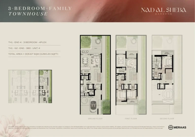 Nad Al Sheba Gardens Phase 7 floor plan 3 BR · 3290 sqft