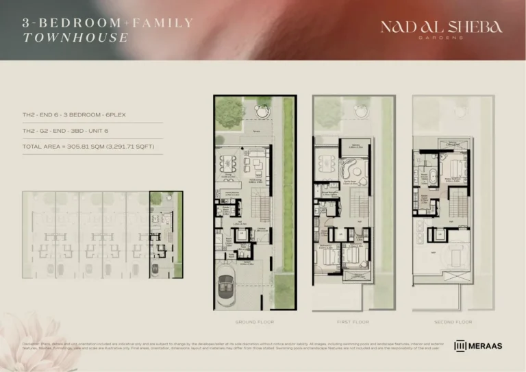 Nad Al Sheba Gardens Phase 7 floor plan 3 BR · 3291 sqft