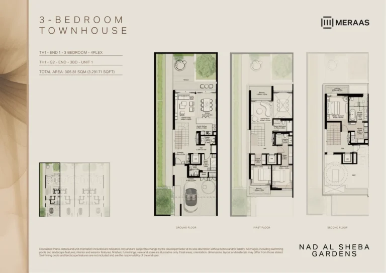 Nad Al Sheba Gardens Phase 8 & 9 floor plan 3-спальн. · 3291 кв. фут