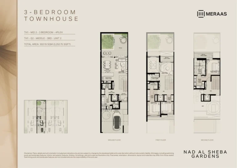 Nad Al Sheba Gardens Phase 8 & 9 floor plan 3-спальн. · 3252 кв. фут