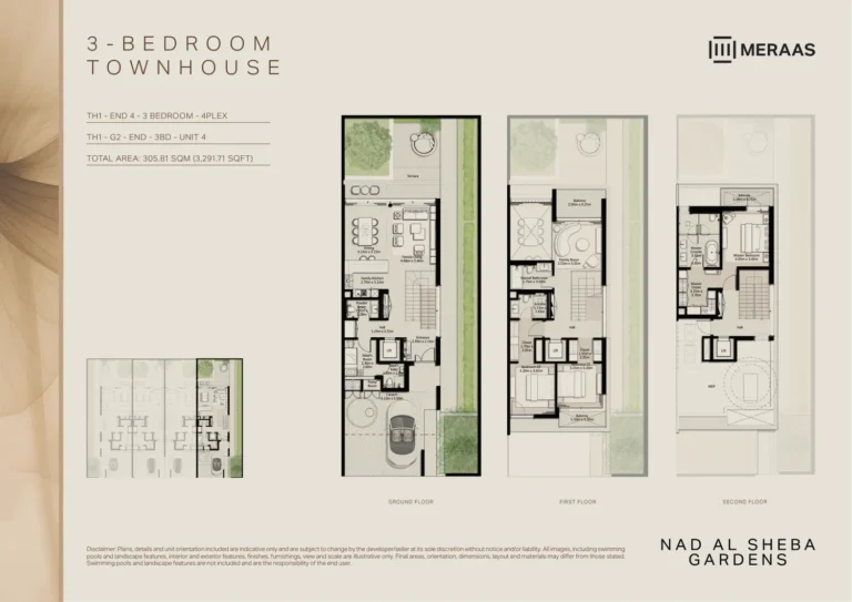 Nad Al Sheba Gardens Phase 8 & 9 floor plan 3-спальн. · 3291 кв. фут