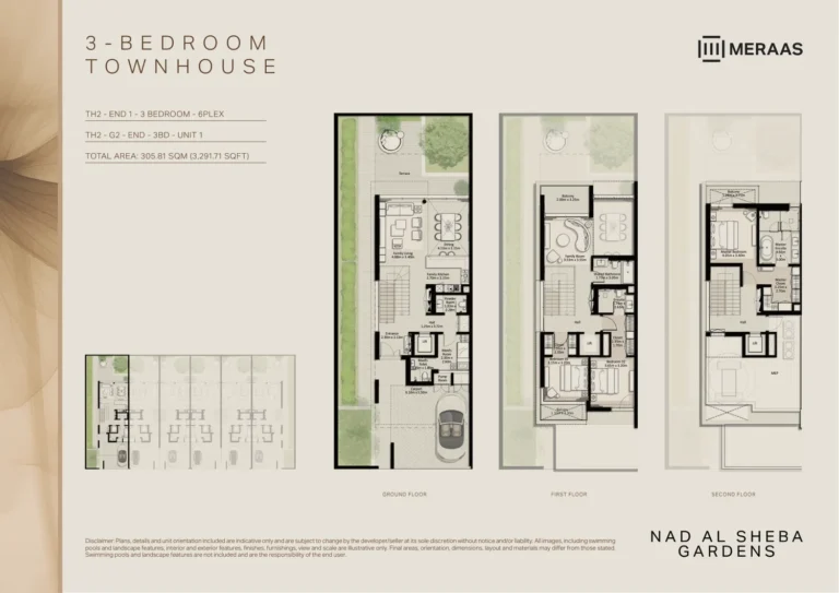 Nad Al Sheba Gardens Phase 8 & 9 floor plan 3-спальн. · 3291 кв. фут