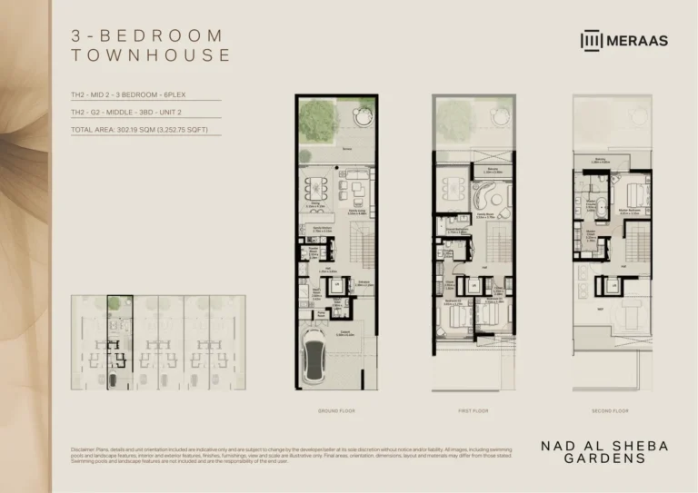 Nad Al Sheba Gardens Phase 8 & 9 floor plan 3-спальн. · 3252 кв. фут