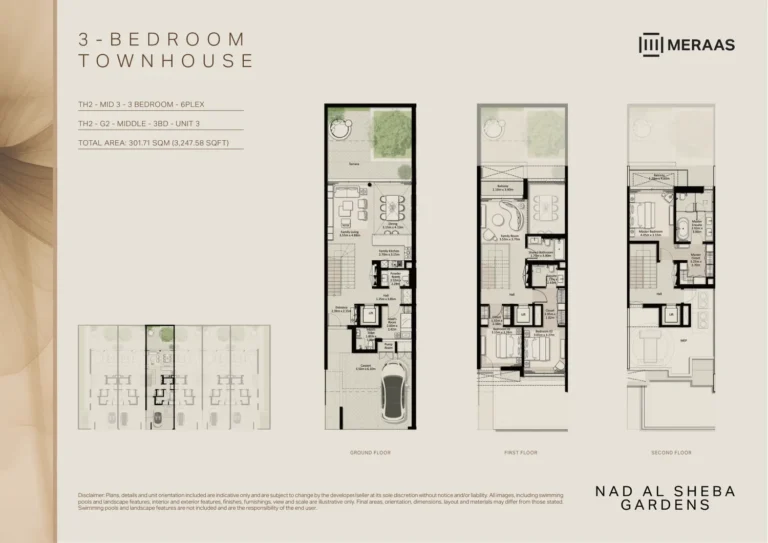 Nad Al Sheba Gardens Phase 8 & 9 floor plan 3-спальн. · 3247 кв. фут