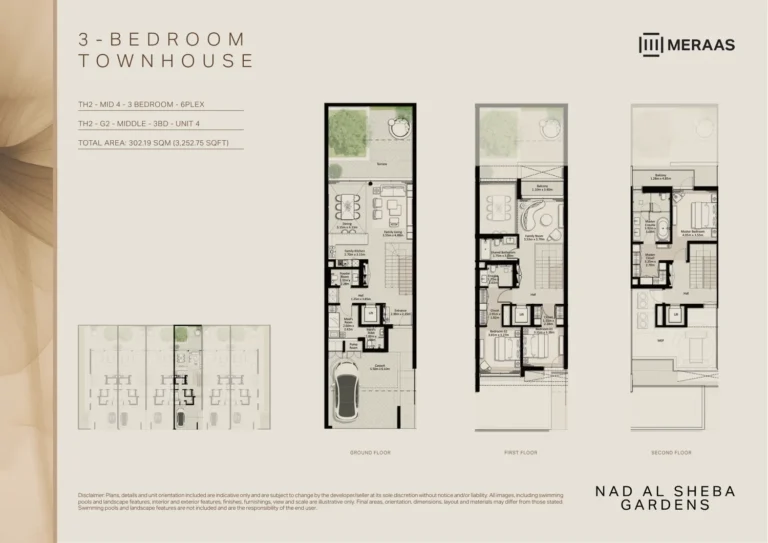 Nad Al Sheba Gardens Phase 8 & 9 floor plan 3-спальн. · 3252 кв. фут