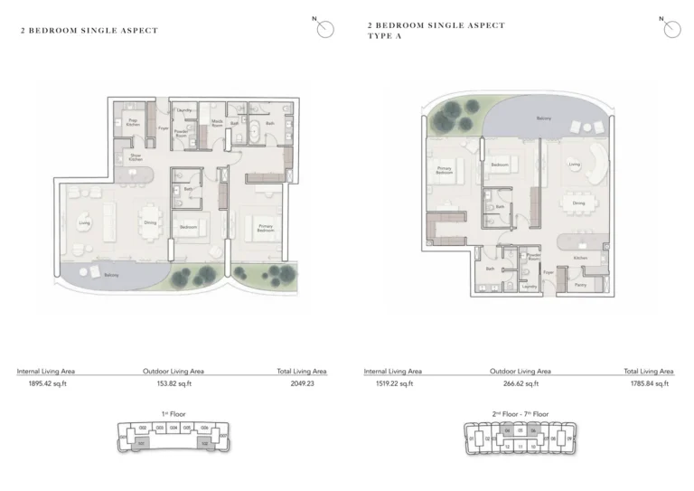 Ocean House floor plan 2 BR · 2049 sqft