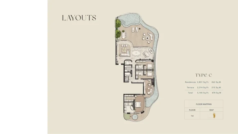 One Canal floor plan 3 BR · 5145 sqft