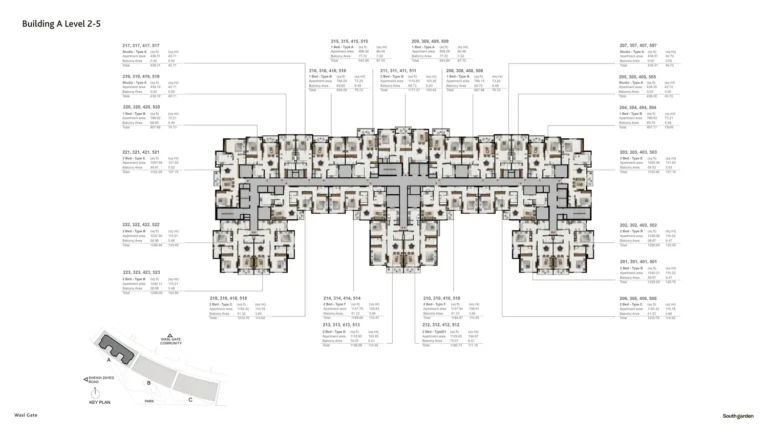 South Garden A floor plan Студия