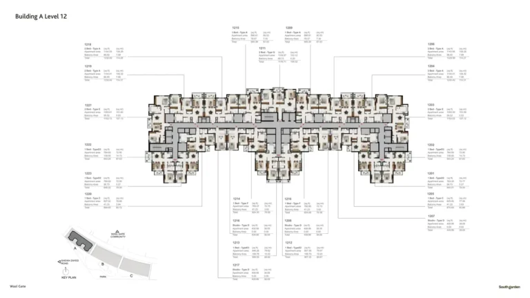 South Garden A floor plan Студия
