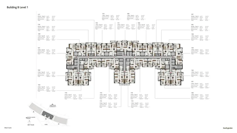 South Garden A floor plan Студия