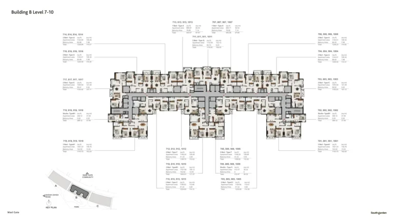 South Garden A floor plan Студия