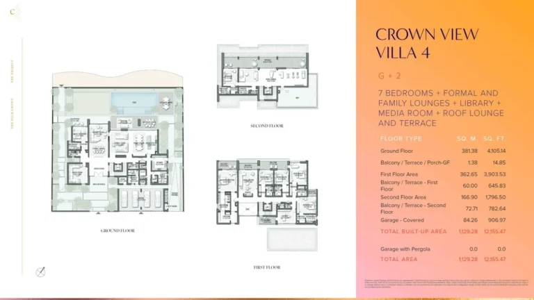 The Palm Crown floor plan 7-спальн. · 12155 sqft