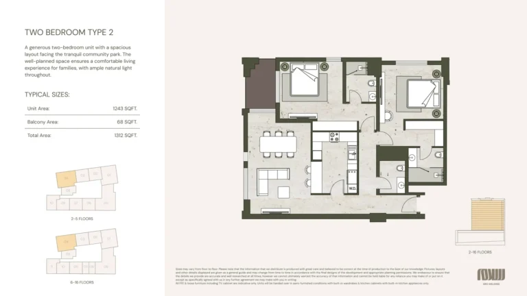 Aria Heights floor plan 2-спальн. · 1312 sqft