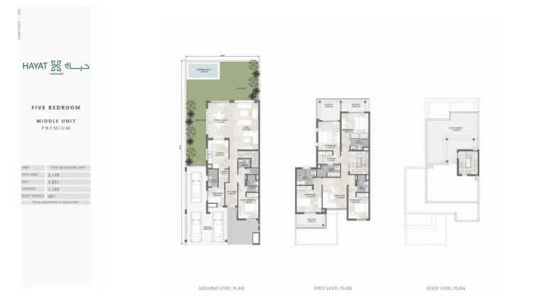 Hayat 3 floor plan 5-спальн. · 3851 кв. фут
