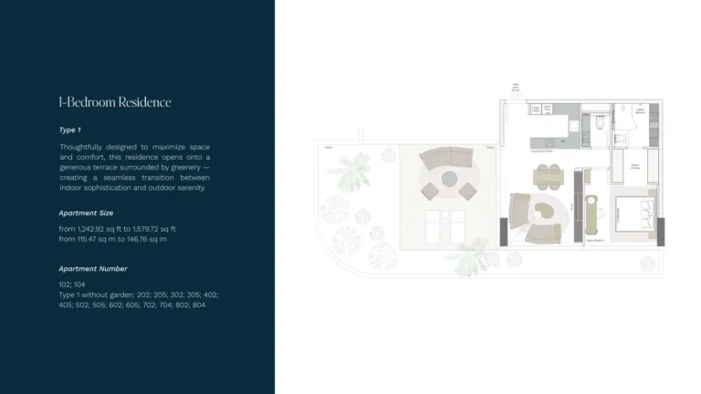 Helvetia Marine floor plan 1 BR · 1242 sqft