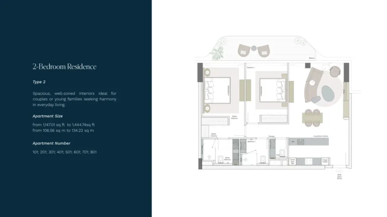 Helvetia Marine floor plan 2 BR · 1147 sqft