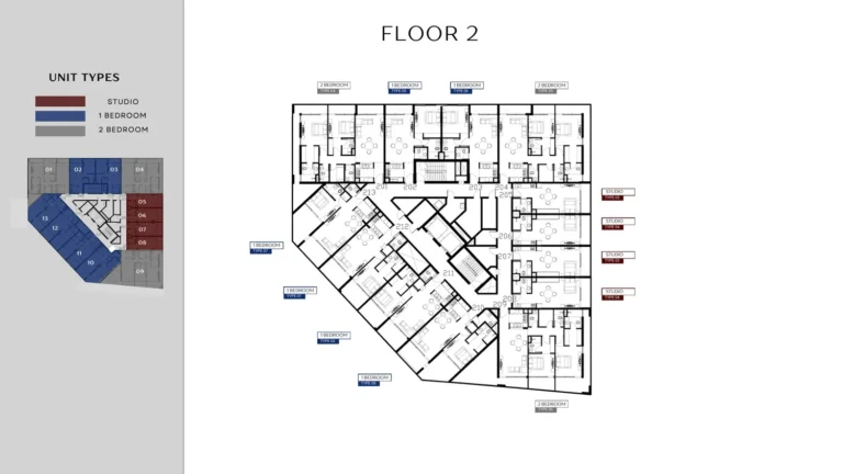 Lateral One floor plan Студия