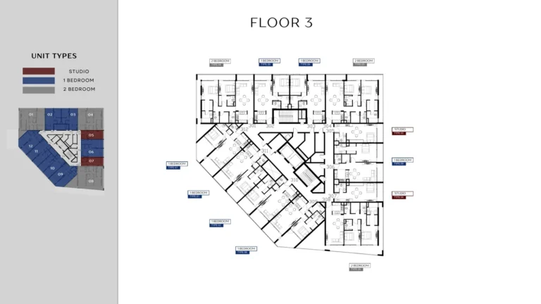 Lateral One floor plan Студия