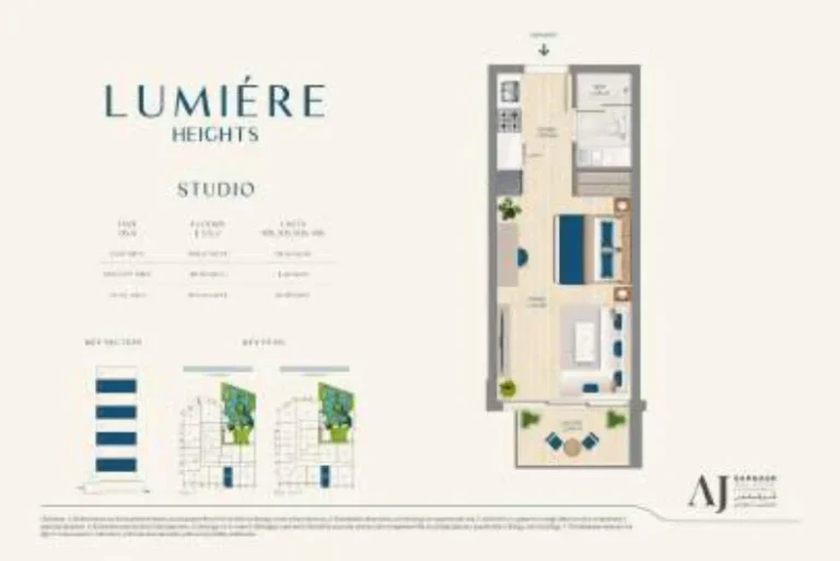 Lumiere Heights floor plan Studio · 450 sqft
