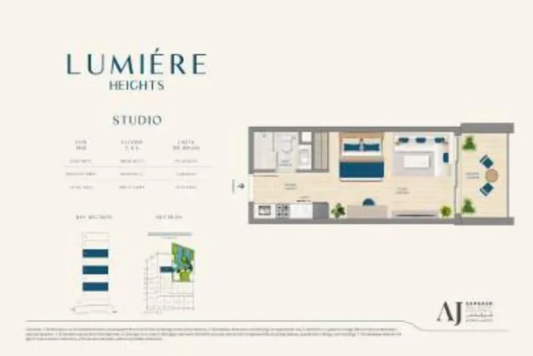 Lumiere Heights floor plan Studio · 450 sqft