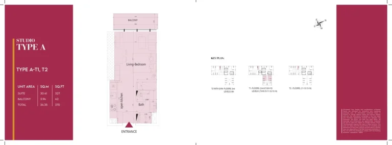 Society House Downtown Dubai floor plan Studio · 370 sqft