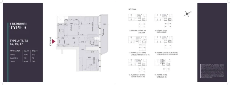 Society House Downtown Dubai floor plan 1 BR · 742 sqft