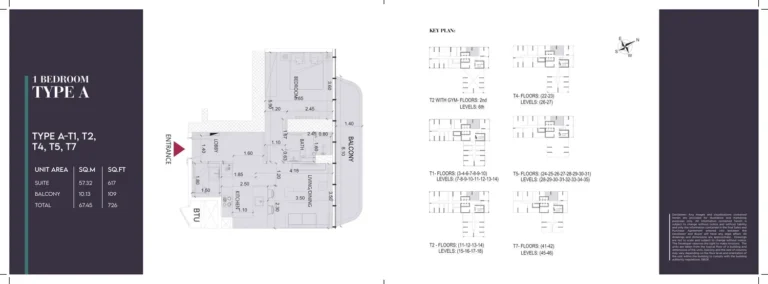 Society House Downtown Dubai floor plan 1 BR · 726 sqft
