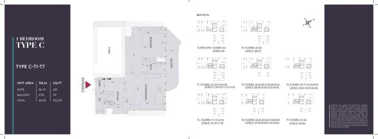 Society House Downtown Dubai floor plan 1 BR · 702 sqft