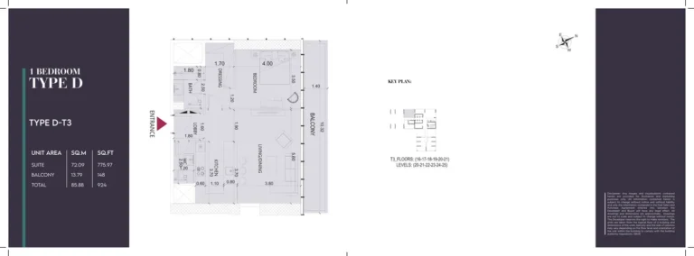 Society House Downtown Dubai floor plan 1 BR · 924 sqft
