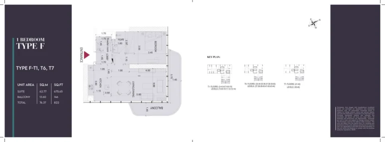 Society House Downtown Dubai floor plan 1 BR · 822 sqft