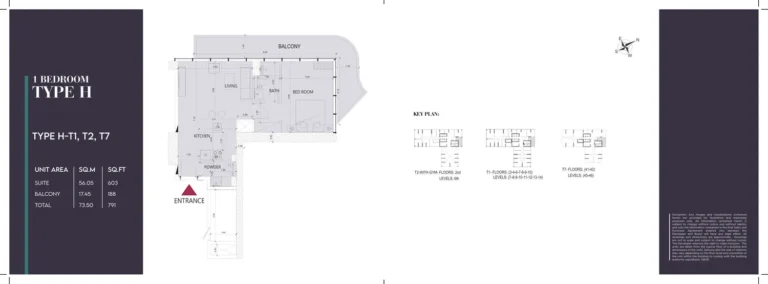Society House Downtown Dubai floor plan 1 BR · 791 sqft