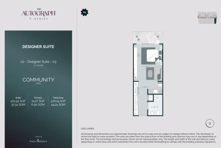 The Autograph-I Series floor plan Studio · 476 sqft