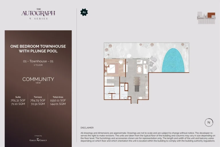 The Autograph-I Series floor plan 1 BR · 1550 sqft
