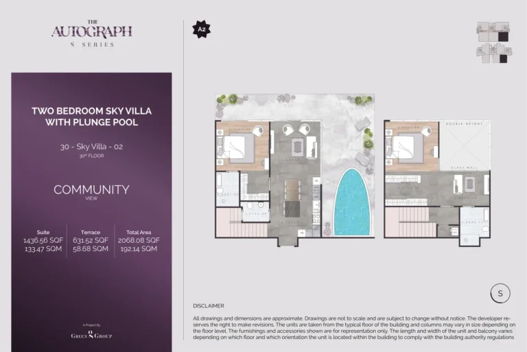 The Autograph-I Series floor plan 2 BR · 2068 sqft