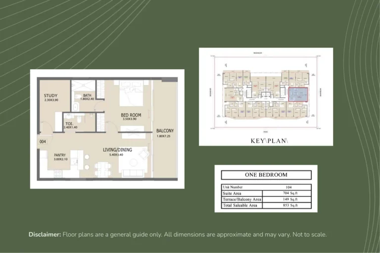 Aero 1 floor plan 1 BR · 704 sqft