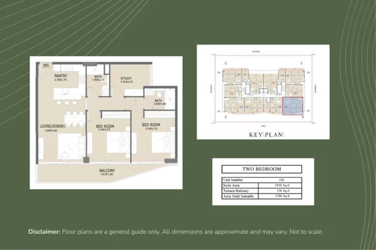 Aero 1 floor plan 2 BR · 1030 sqft