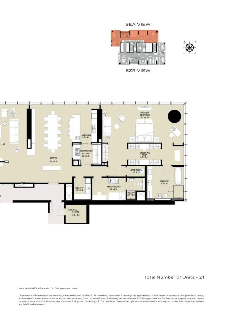 Ahs Tower floor plan 4-спальн.