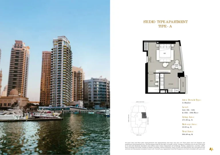 Marina Star floor plan Studio · 504 sqft