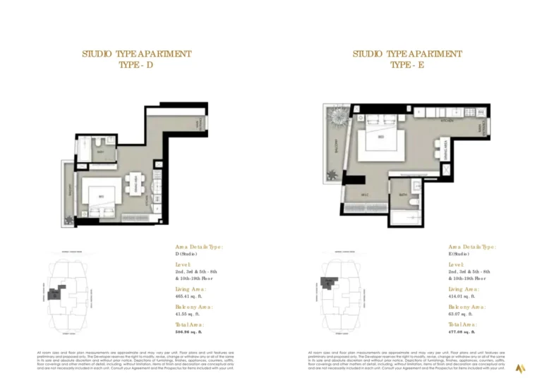 Marina Star floor plan Studio · 506 sqft